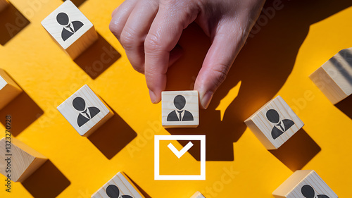 Obraz na płótnie Employee Selection and Recruitment, recruitment, hiring process, employee selection, HR, human resources, talent acquisition, job hiring, candidate selection, business decision, recruitment strategy. w salonie