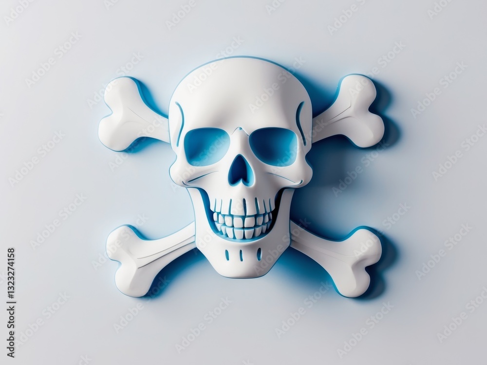Smiling skull and crossbones design for decoration or thematic celebration Smiling skull and crossbones design for decoration or thematic celebration