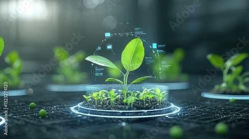 Wallpaper Mural This image presents a futuristic vision of agriculture showcasing the of advanced technologies to enhance sustainable and efficient food production including features like smart sensors Torontodigital.ca