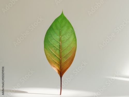 A leaf with a green color and a brownish hue