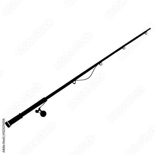 Black silhouette of a fishing rod