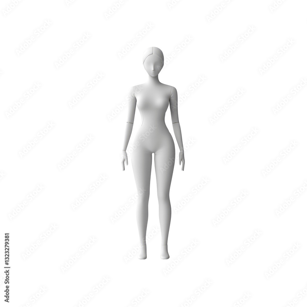 3D Render of a Female Mannequin - Full Body, Front View 3D Render of a Female Mannequin - Full Body, Front View