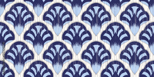 Ethnic ikat seamless pattern.beautiful pattern. floral embroidery, bohemian style, abstract flower art print. ethnic ikat abstract art. seamless fabric. ikat design for fabric, wallpaper, clothing.	