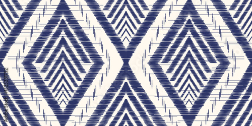 Ethnic ikat seamless pattern.beautiful pattern. floral embroidery, bohemian style, abstract flower art print. ethnic ikat abstract art. seamless fabric. ikat design for fabric, wallpaper, clothing.	