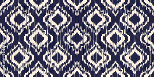Ethnic ikat seamless pattern.beautiful pattern. floral embroidery, bohemian style, abstract flower art print. ethnic ikat abstract art. seamless fabric. ikat design for fabric, wallpaper, clothing.	