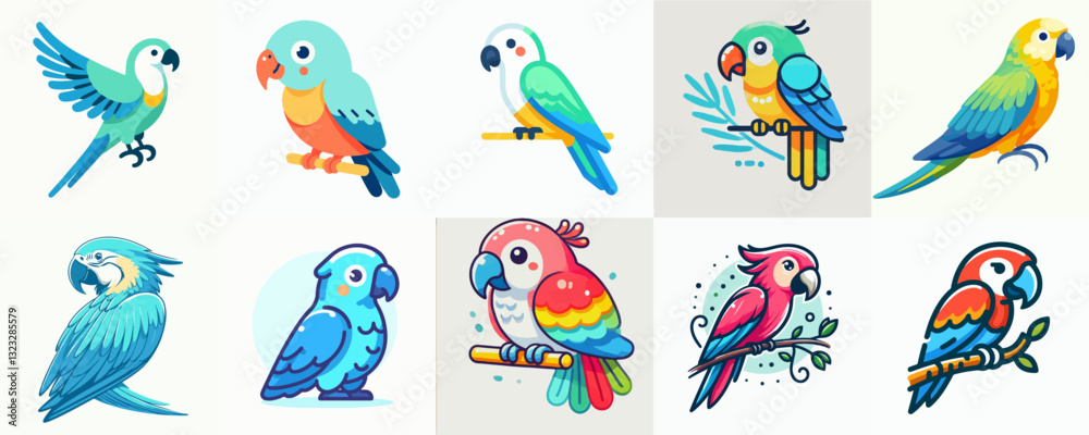collection of parrot bird illustration collection of parrot bird illustration