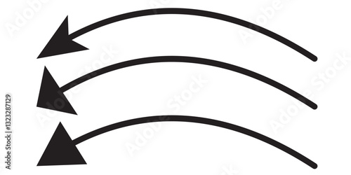 Curved arrow. Black curved arrow icon. Curved arrow vector illustration isolated on white background. 1176