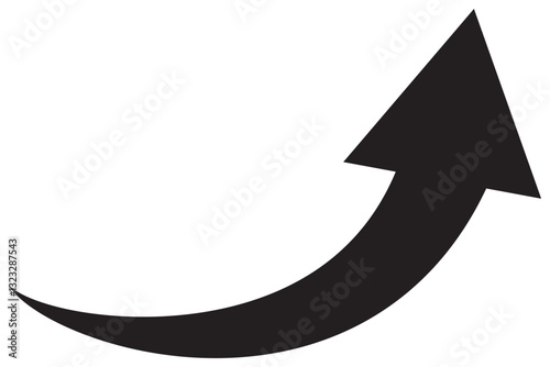 Wallpaper Mural Curved arrow. Black curved arrow icon. Curved arrow vector illustration isolated on white background. 1176 Torontodigital.ca