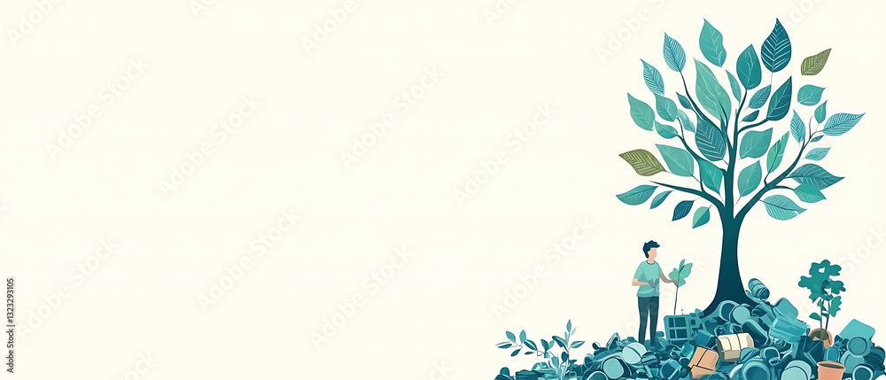 Eco-friendly Photo featuring recycling and nature themes