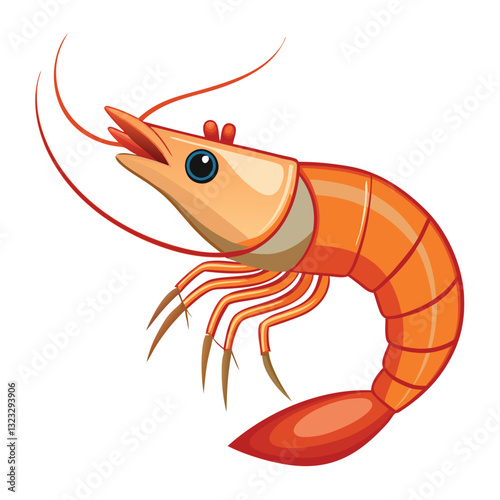 colorful shrimp vector image on white background