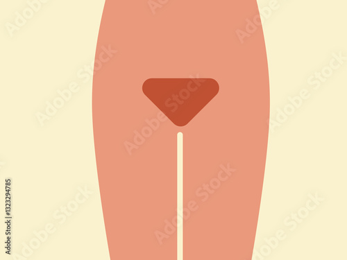 Woman body with pubic hair