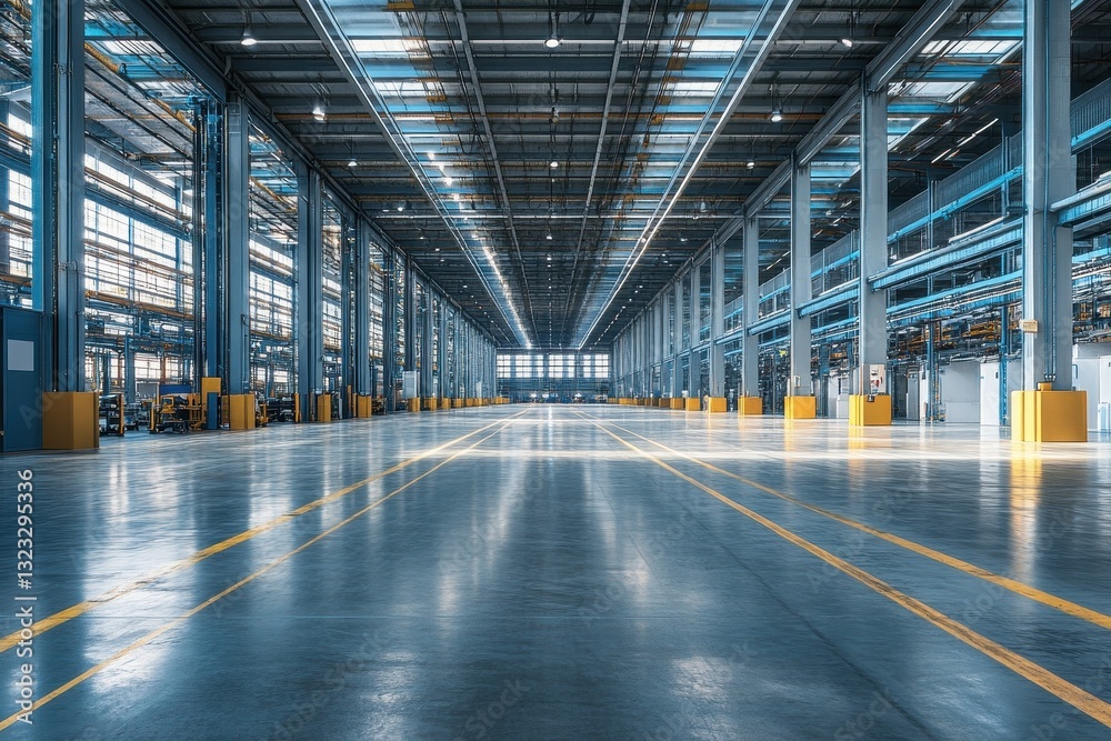 Automated warehouse showcasing workforce specialization and advanced logistics technology in action. Automated warehouse showcasing workforce specialization and advanced logistics technology in action.