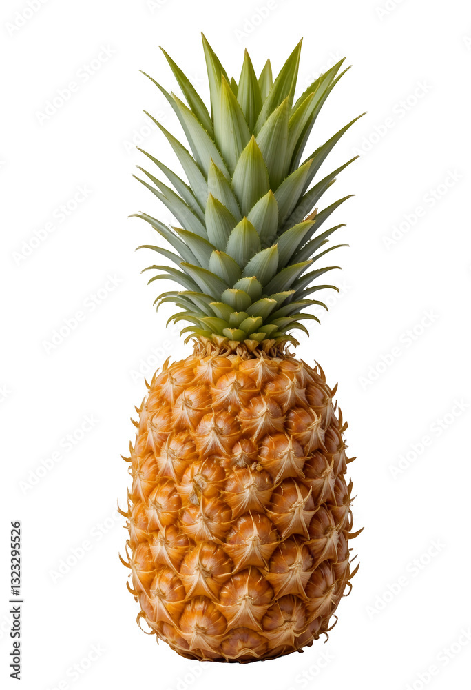 Fototapeta premium Striking Portrait of a Fresh Pineapple Against a Clean White Backdrop