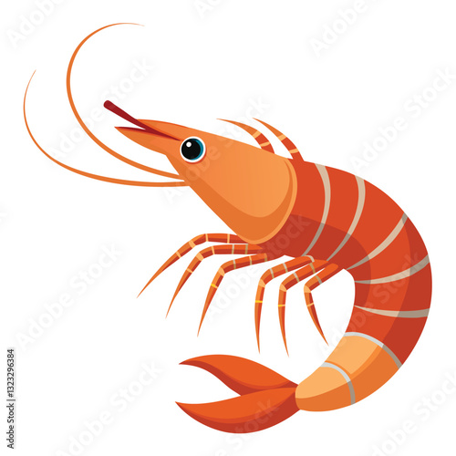colorful shrimp vector image on white background