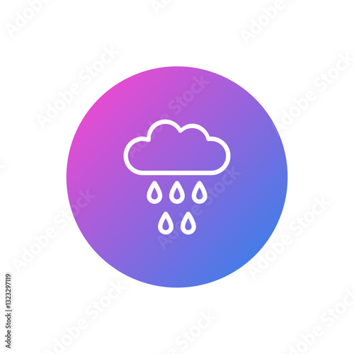 Rain cloud vector icon, drizzle symbol flat design.