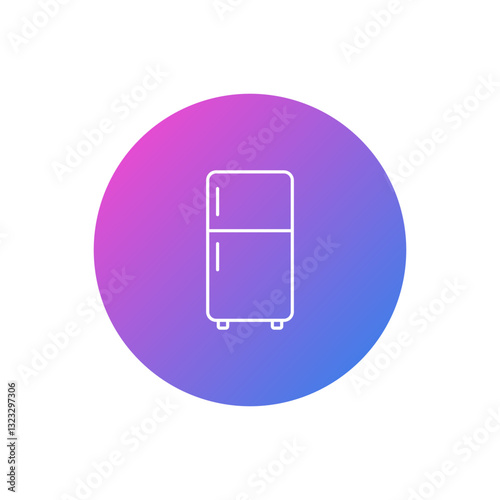 flat design refrigerator vector icon