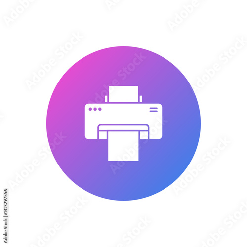 flat design printer vector icon