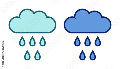 Rain cloud vector icon, drizzle symbol flat design.