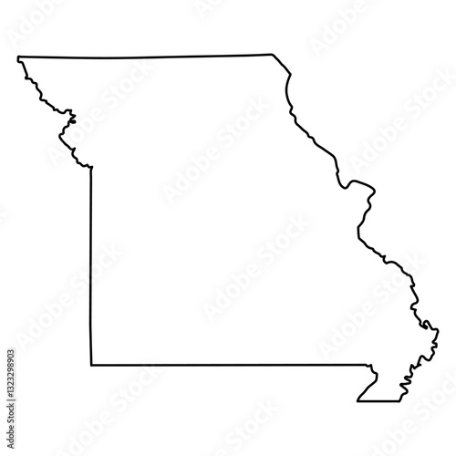 map outline of the state of Missouri, USA