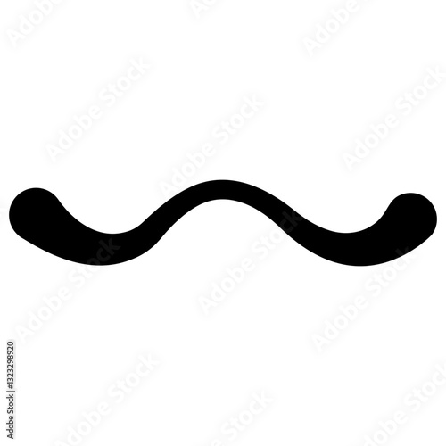 Wavy Black Line, on White C...