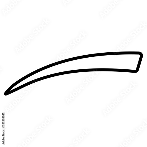 Elegant Curved Eyebrow, gracefully curved eyebrow shape black outline