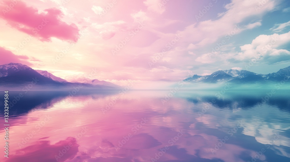 Serene Mountain Lake Sunset Reflection Serene Mountain Lake Sunset Reflection