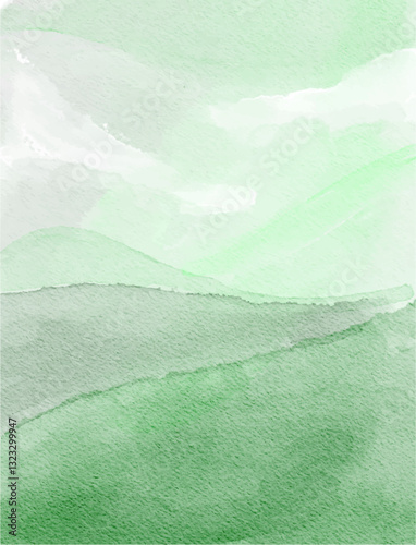 cute abstract watercolor illustration of colorful soft pastel green with flower garden hill background wallpaper