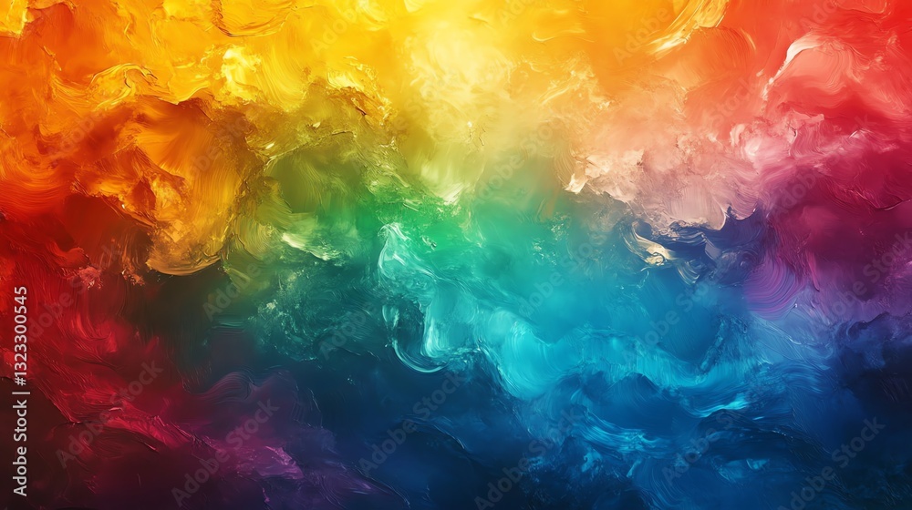 Abstract Artistic Painting Texture Featuring Vibrant Rainbow Spectrum Colors Abstract Artistic Painting Texture Featuring Vibrant Rainbow Spectrum Colors