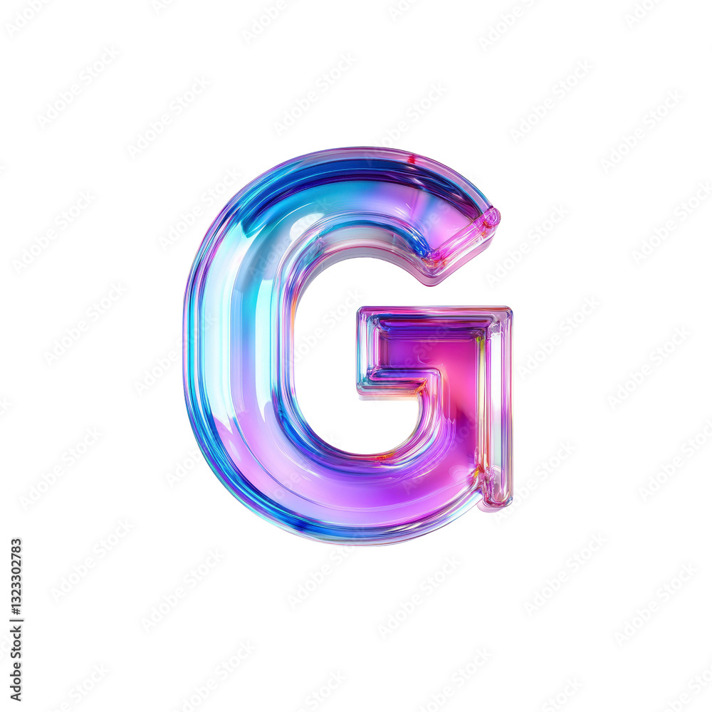 Iridescent Glass Letter G - 3D Render Iridescent Glass Letter G - 3D Render