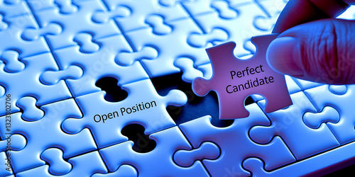 Obraz na płótnie Finding the Perfect Candidate for an Open Position, job recruitment, hiring process, perfect candidate, open position, talent acquisition, job matching, HR strategies, job vacancy, job market. w salonie