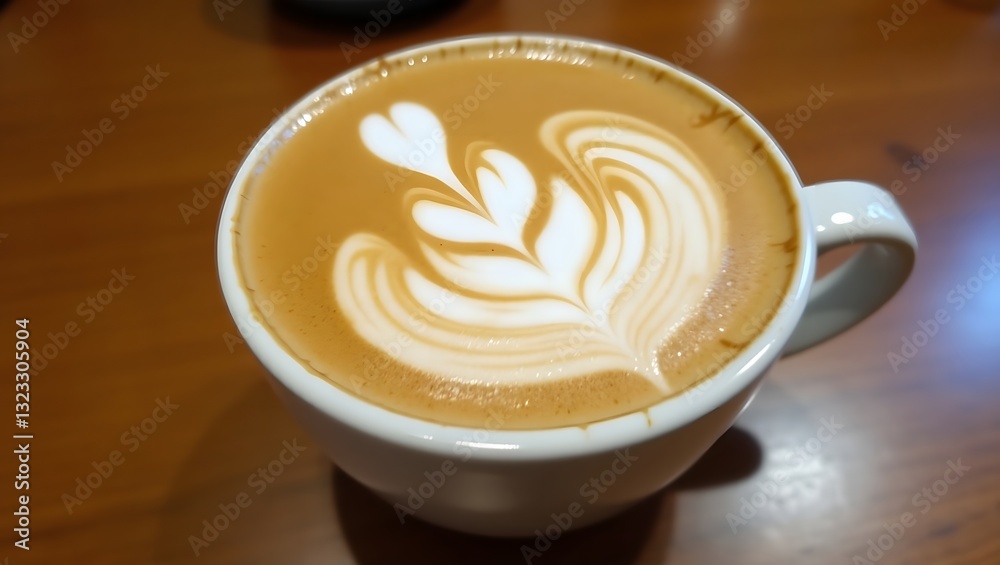 Artistic heart design on cappuccino foam high resolution photo Artistic heart design on cappuccino foam high resolution photo