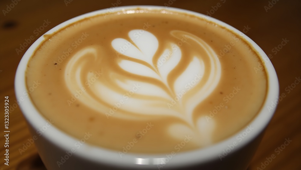 Beautiful latte art cappuccino in white cup high resolution photo Beautiful latte art cappuccino in white cup high resolution photo