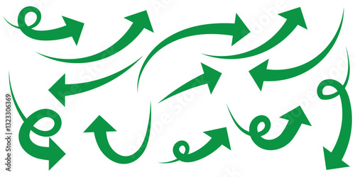 Curved arrow icons. curved arrows set. arrow symbol collection. vector . 1176