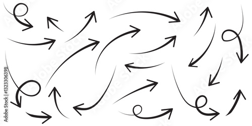 Curved arrow icons. curved arrows set. arrow symbol collection. vector . 1176