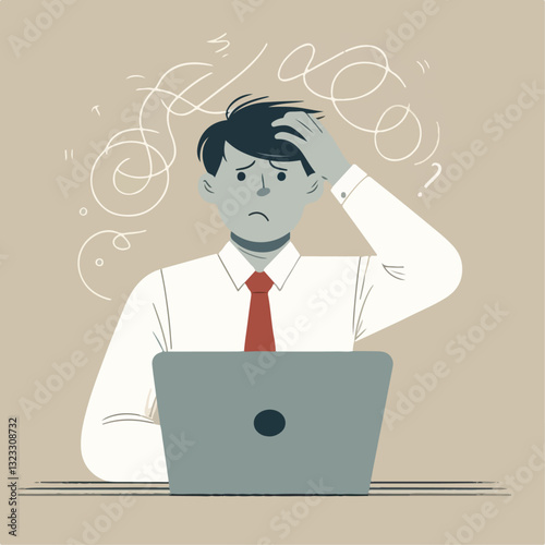illustration of person getting stress from work
