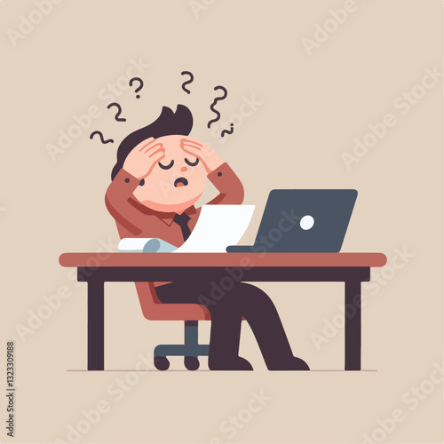 illustration of someone tired from work