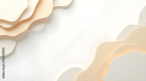 Serene Layers Of Cream And Beige Paper Evoke A Calm, Minimalist Landscape, Suggesting Tranquility And Soft Light Illuminating Gentle Curves