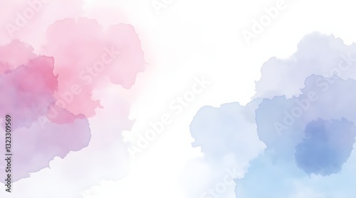 Serene Pastel Cloudscapes Merging In A Dreamy Watercolor Wash, Evoking Feelings Of Calm And Tranquility With Soft Light And Airy Texture