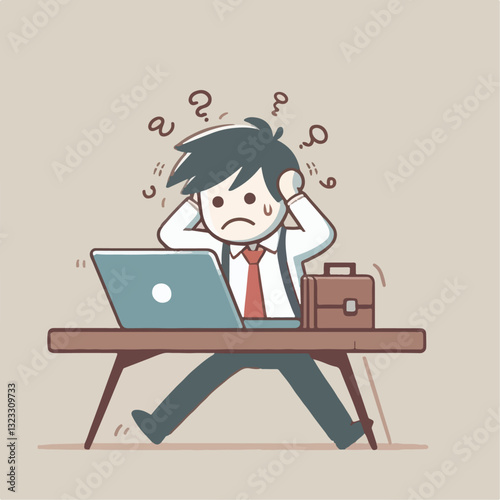 illustration of someone tired from work
