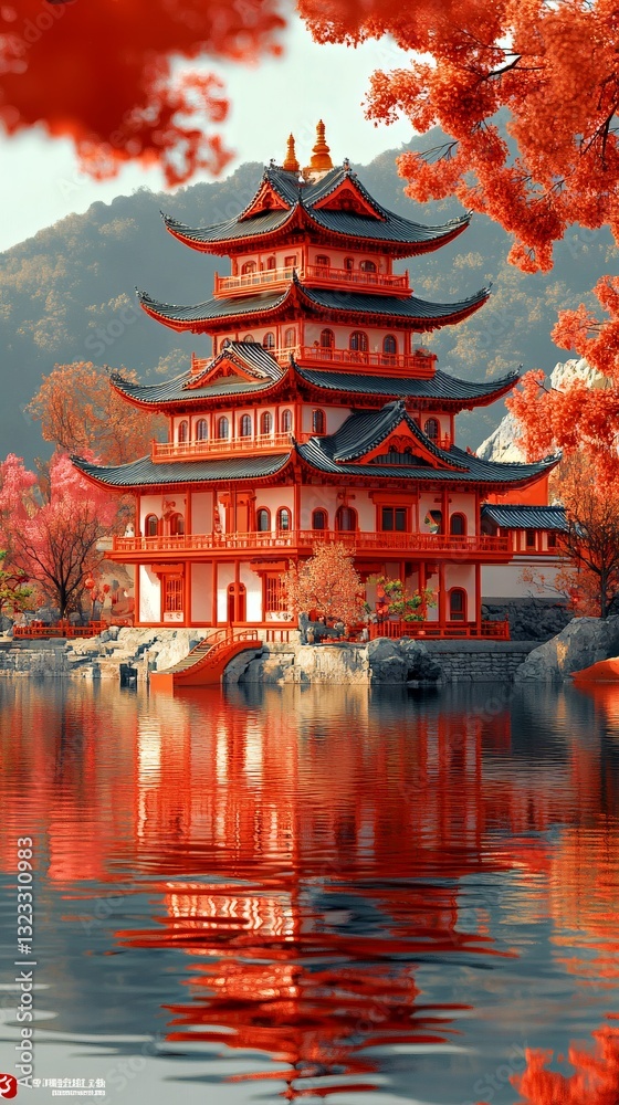 Obraz premium japanese temple in spring