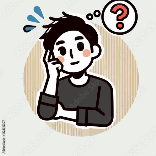 illustration of a person with thoughts