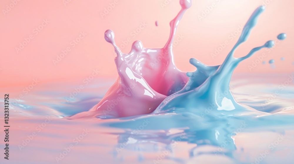 Smooth pastel splashes merging in gentle tones.