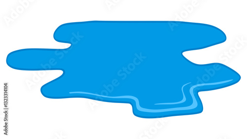 Liquid puddle illustration. Wet water on the floor.