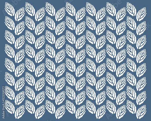 Plant leaf botanical garden fashionable repeated pattern background illustration vector layout textile motif print art editable