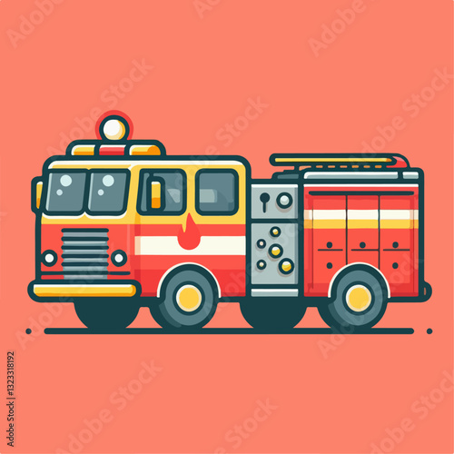 Firefighter car illustration