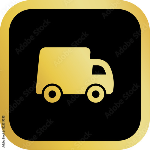 Gold Express Icon Square Rounded Icon with Golden and Black Luxury 