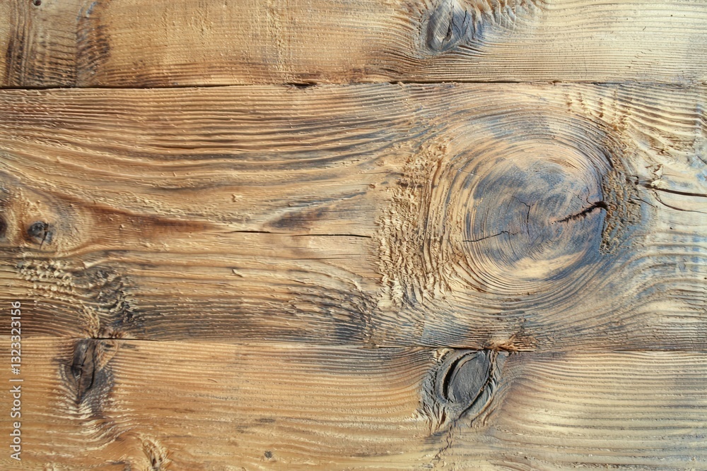 Weathered pine wood with natural knots and cracks