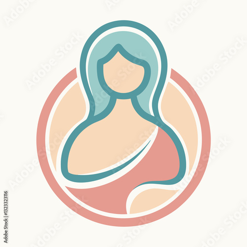 mother and baby minimal sticker