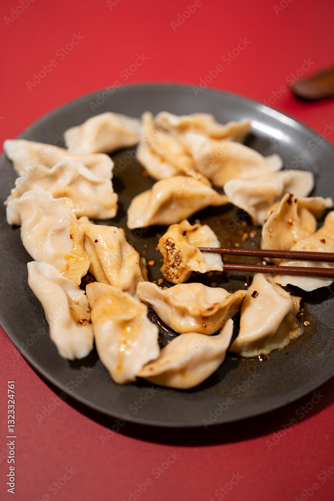 Dumplings with Spicy Sauce Dumplings with Spicy Sauce
