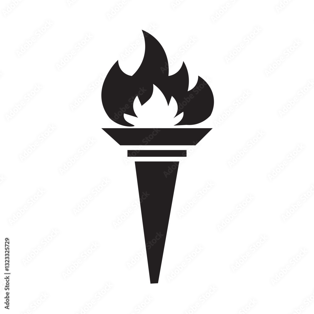 torch flame icon. Vector illustration. isolated on white and black background. eps10 torch flame icon. Vector illustration. isolated on white and black background. eps10